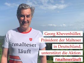 Georg Khevenhüller, Präsident der Malteser in Deutschland, unterstützt die Aktion #malteserläuft beim CORONATHON am 04. und 05. Juli (Foto: Khevenhüller)